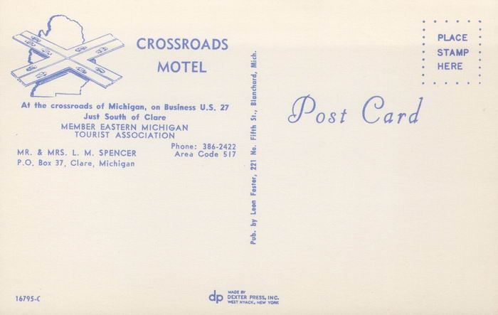Crossroads Motel - Old Postcard Photo